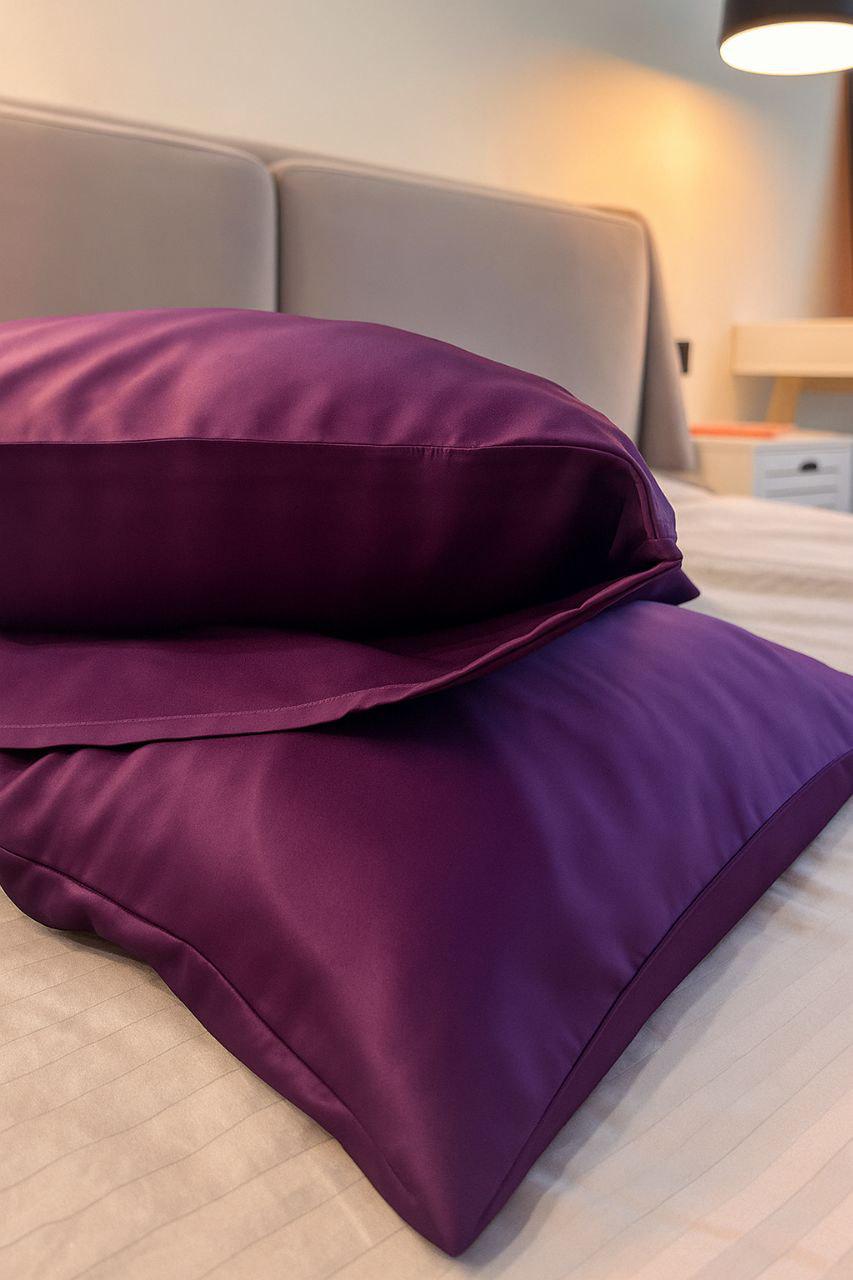 Комплект наволочок dobradia шовк 100% 2 шт. 50х70 см Фіолетовий - фото 2 Комплект наволочок dobradia шовк 100% 2 шт. 50х70 см Фіолетовий - фото 2