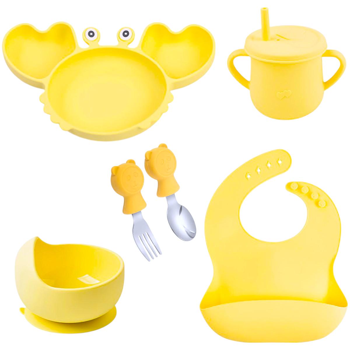 Набор посуды для кормления Tableware Set Крабик детский силиконовый 6 предметов (MA-4908) - фото 1 Набор посуды для кормления Tableware Set Крабик детский силиконовый 6 предметов (MA-4908) - фото 1