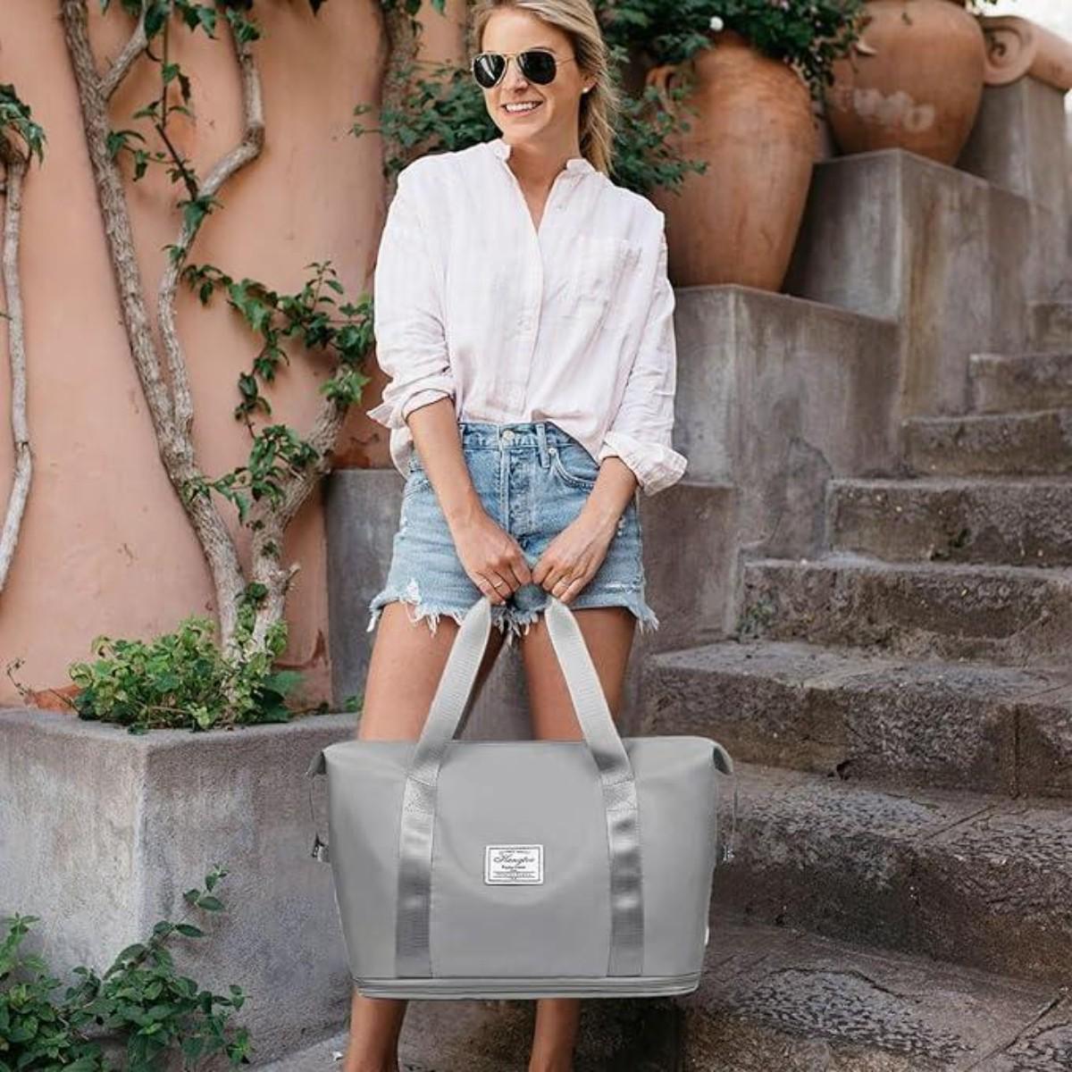 Сумка дорожня на колесах Hong Fu з розширенням Сірий (2950 TB) - фото 3 Сумка дорожня на колесах Hong Fu з розширенням Сірий (2950 TB) - фото 3