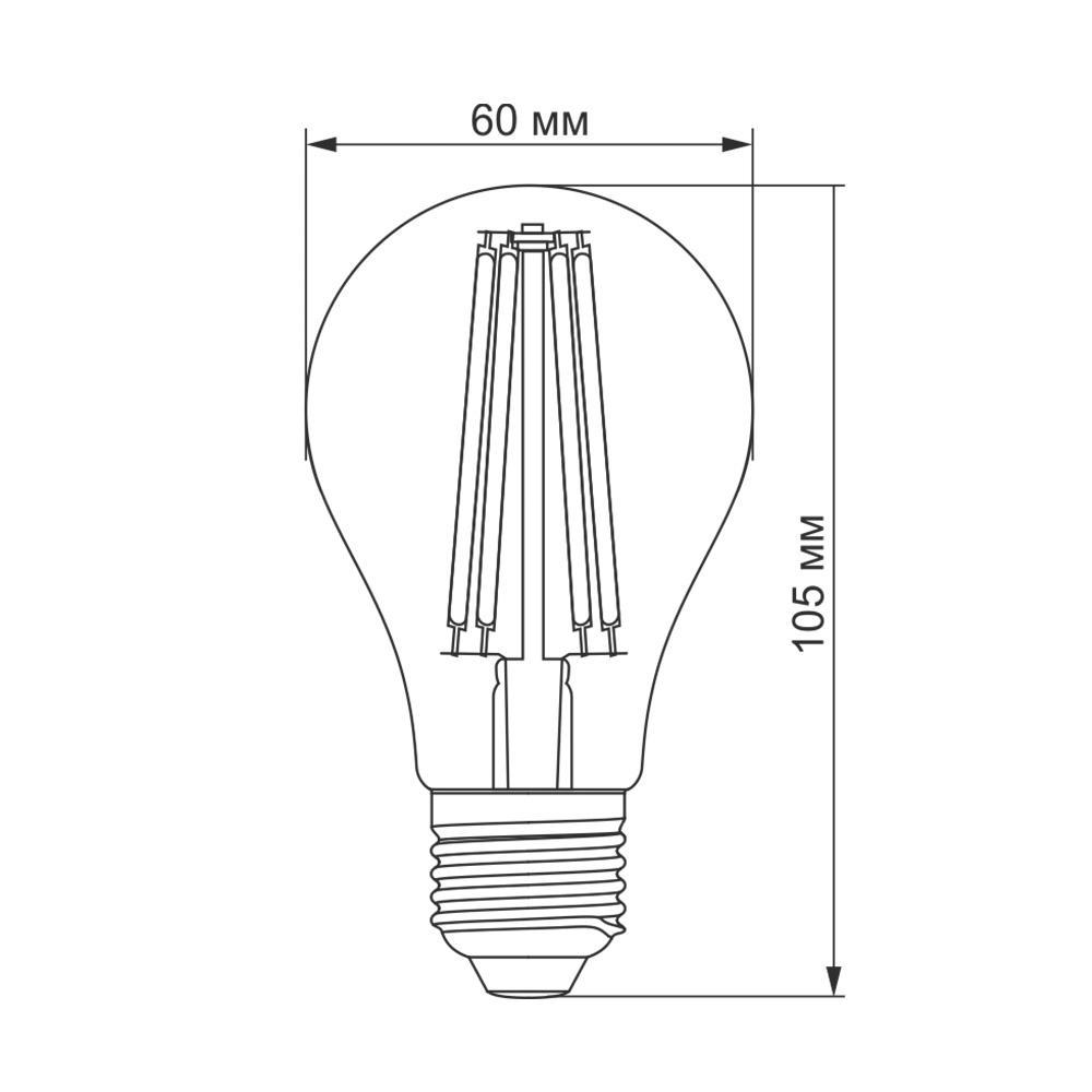Лампа декоративна Titanum A60 7 Вт E27 4100 K TLFA6007274 Прозора (25522) - фото 3