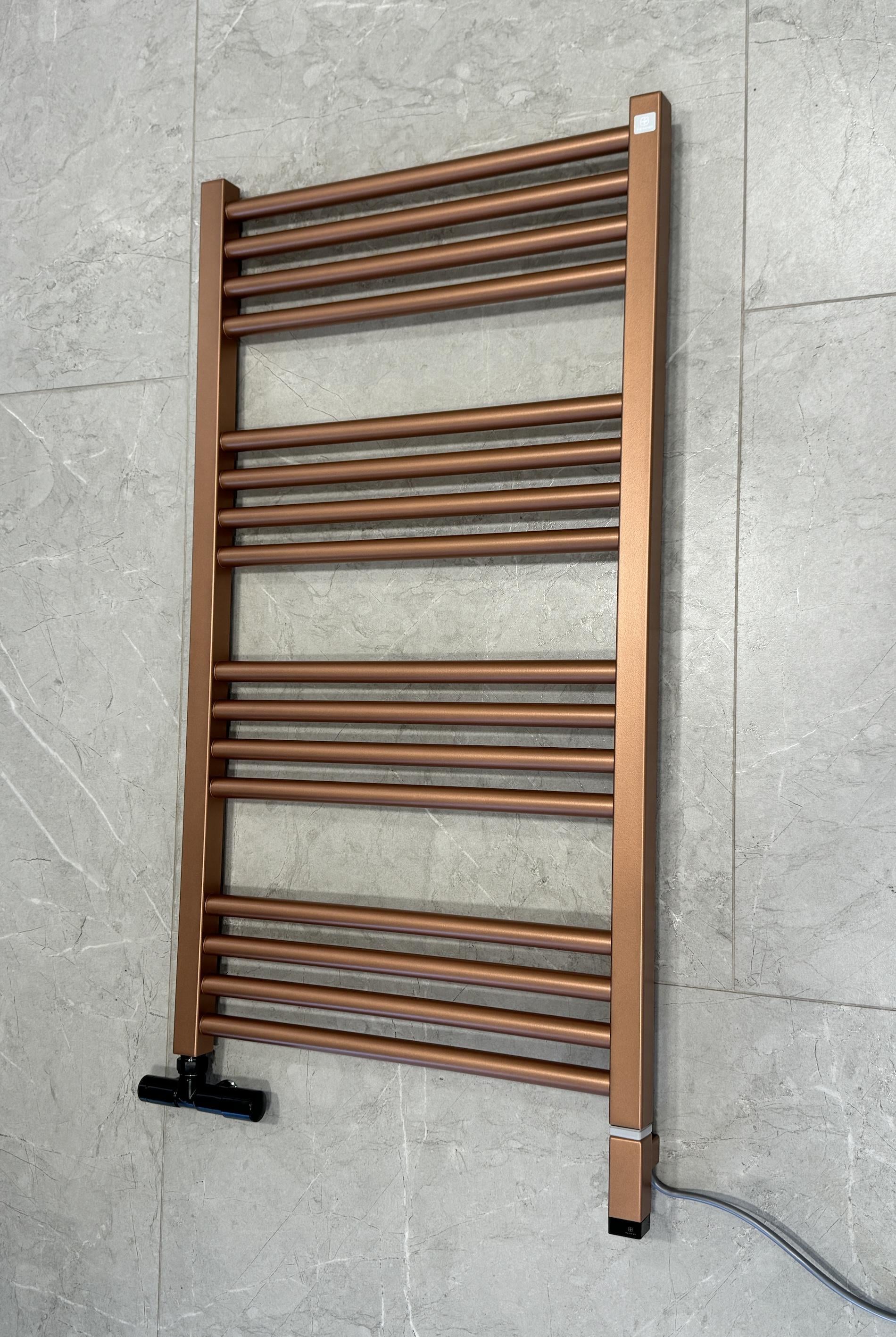 Полотенцесушитель комбинированный Terma Fiona ТEН ONE с вентилем Unico 900x500 мм Bright Cooper (652)
