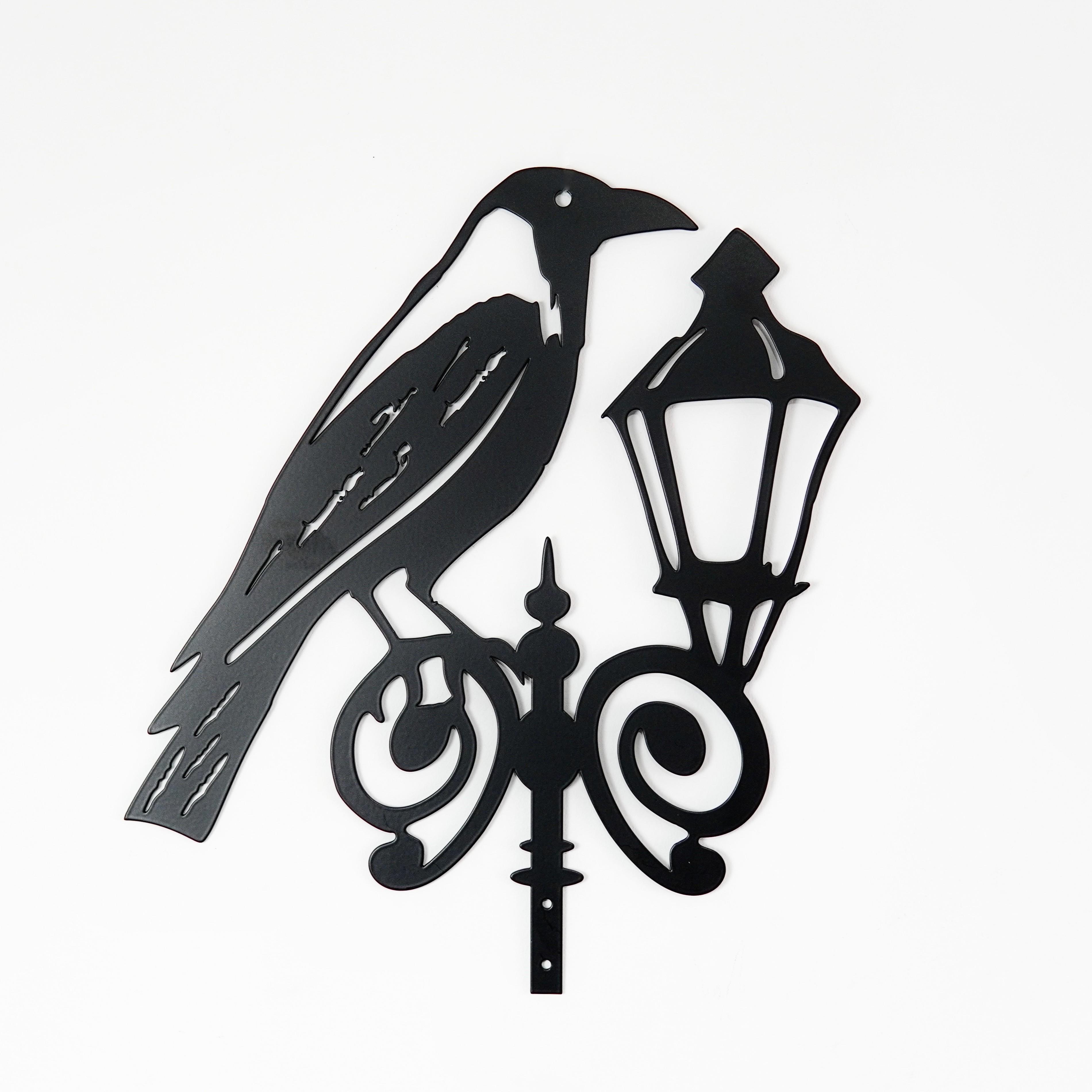 Садовая фигура Ворон с фонарем металлическая (DCR204)