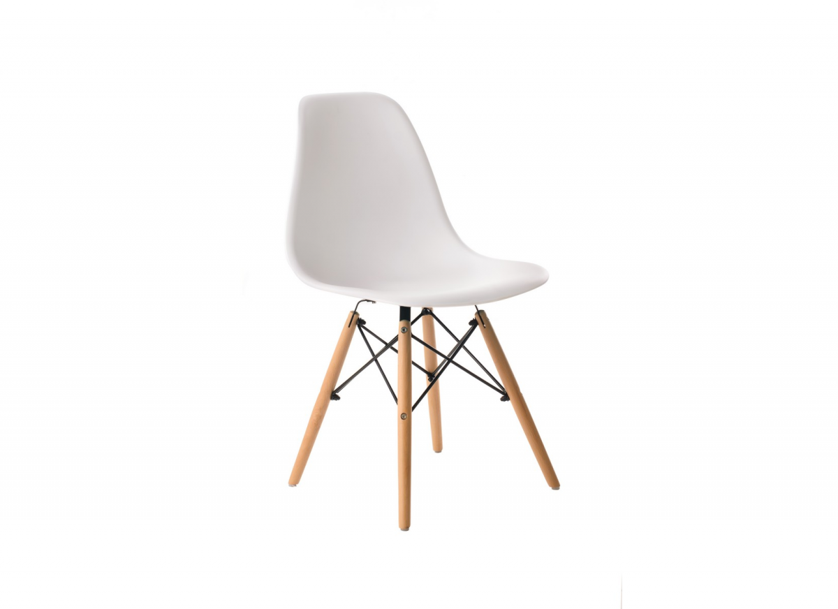 Стілець кухонний Мікс Меблі Смайл Білий/ніжки Бук - фото 1 Стілець кухонний Мікс Меблі Смайл Білий/ніжки Бук - фото 1