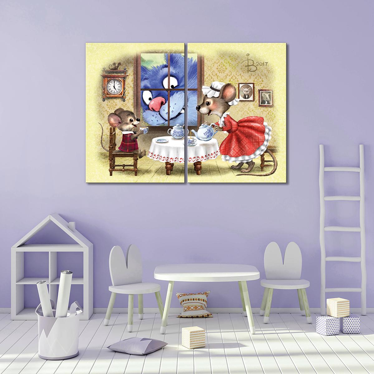 Модульная картина Заглянул в норку 2 модуля общий размер 30х45 см (_rinaz_20172224011)