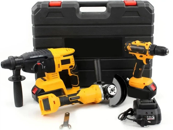 Набор аккумуляторных электроинструментов перфоратор/болгарка/шуруповерт 3в1 (TOP-73) Набор аккумуляторных электроинструментов перфоратор/болгарка/шуруповерт 3в1 (TOP-73)