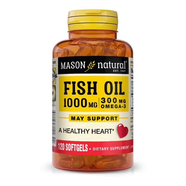 Натуральная добавка с омегой 3 Mason Natural Fish Oil 1000 мг Omega 300 мг 120 капс. (000021103)