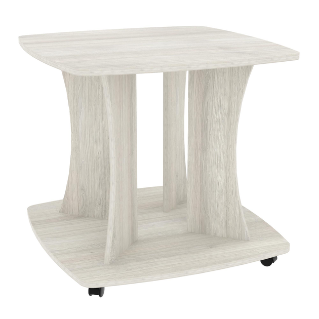 Стол журнальный на колесиках Континент Квант 65х65х55 см Дуб шамони светлый (28178011) - фото 1