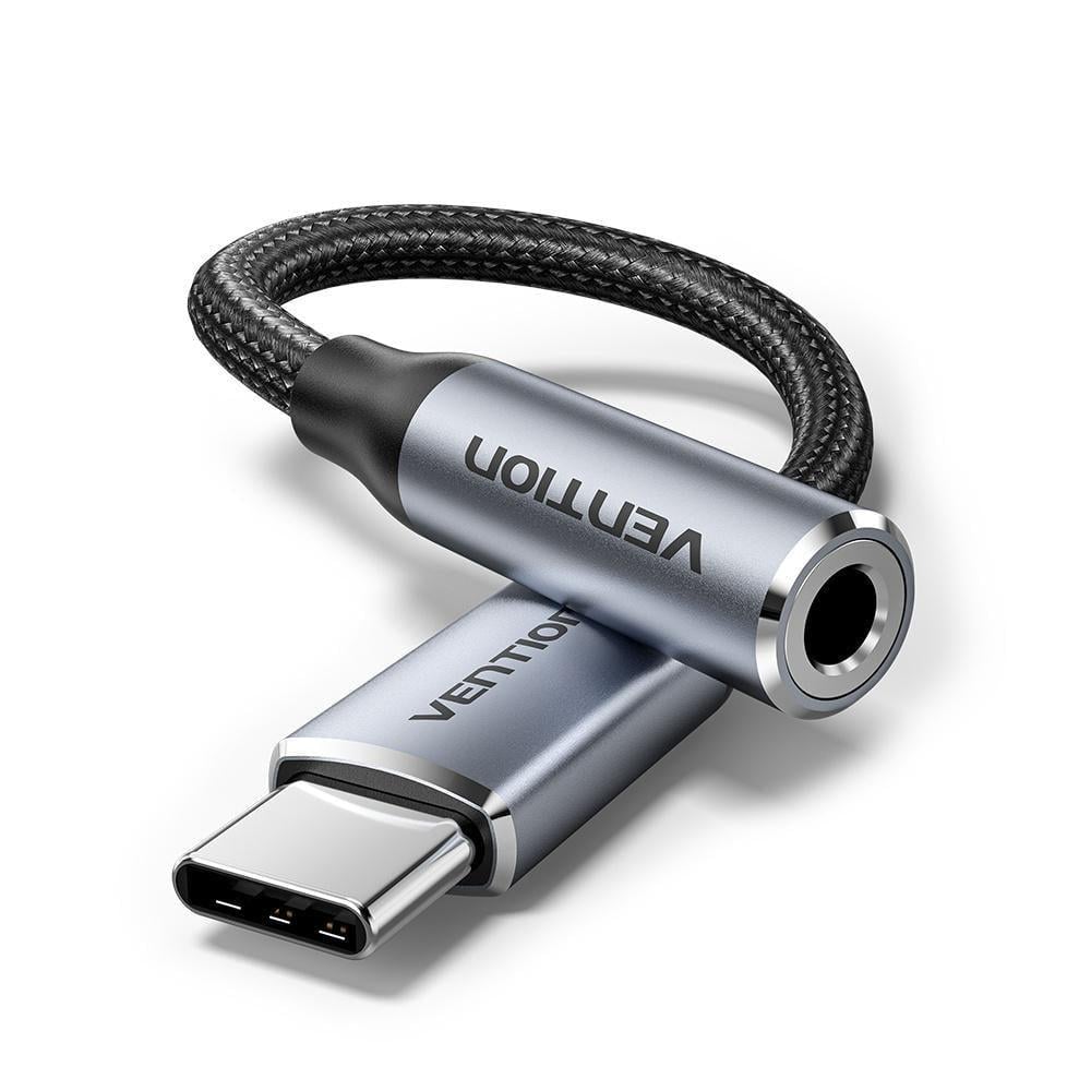 Аудиоадаптер Vention USB-C на 3.5 мм алюминиевый 0.1 м Серый (BIDHA)