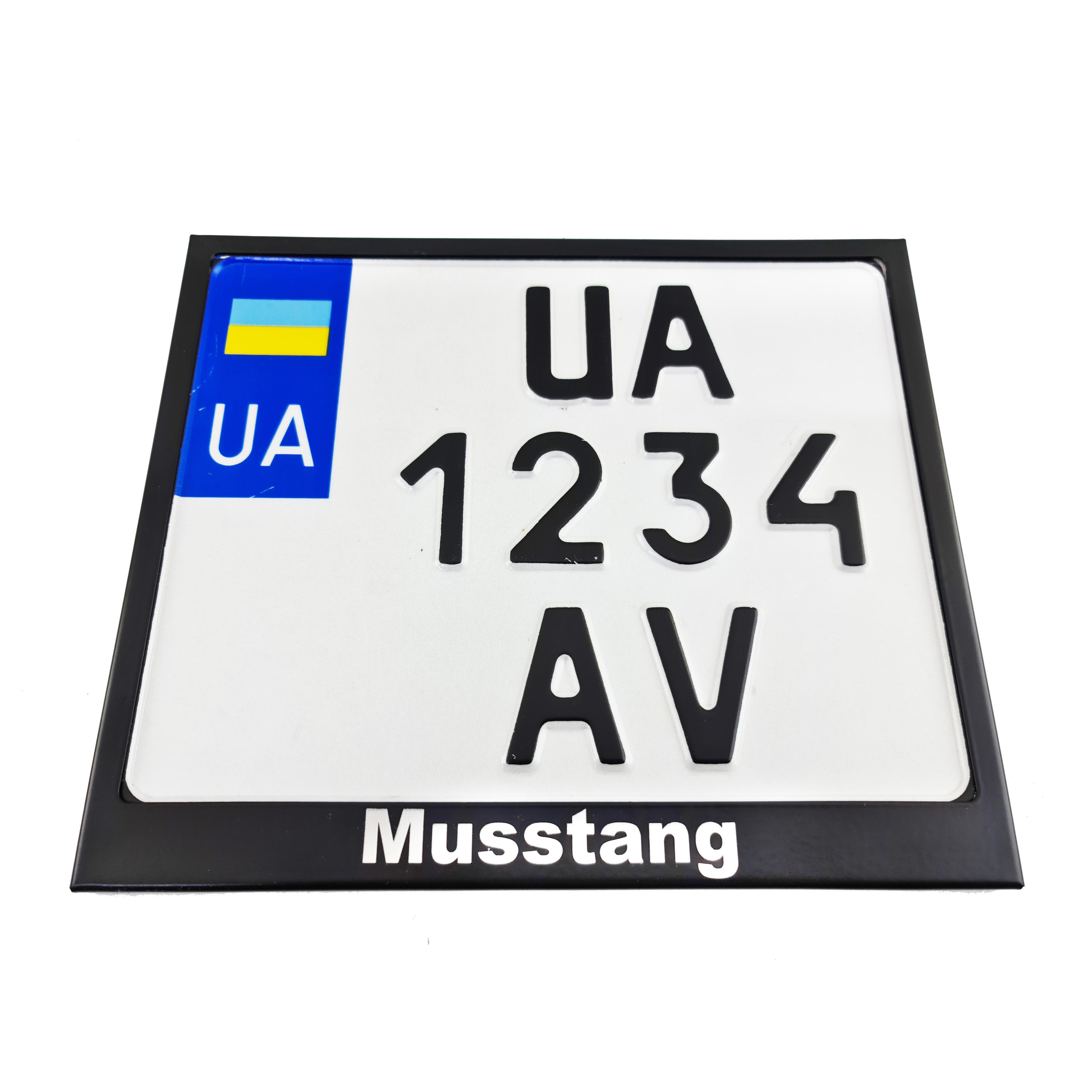 Рамка для мотоциклетного номера "Musstang" 174х220 мм Черный (VH-S1722MSSBL)