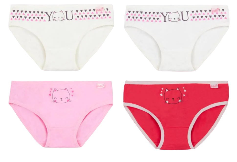 Трусы детские хлопковые для девочки Gabbi TRD-21-2 4 шт. Лапочка 140-146 см (12775)