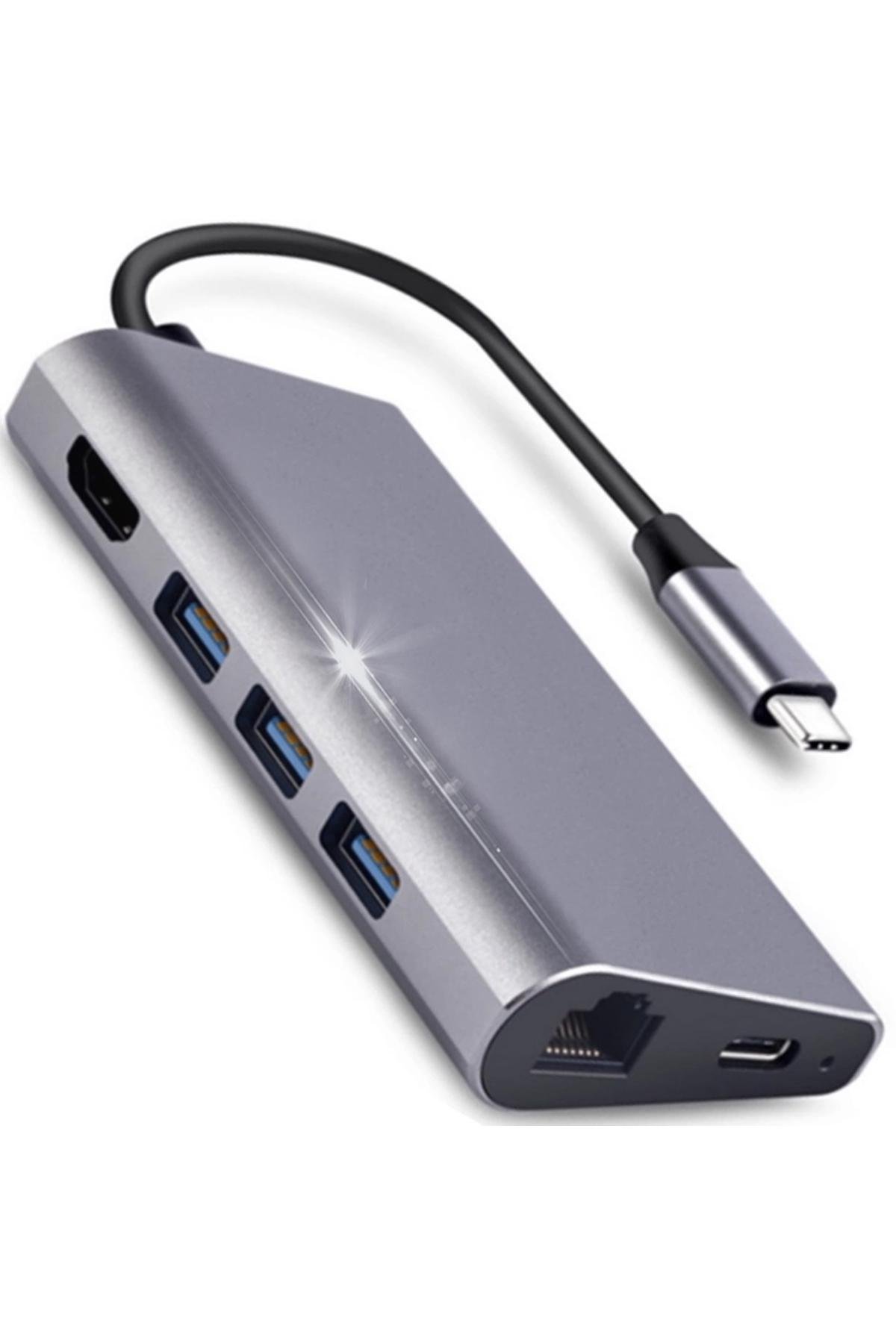 USB-хаб Foxconn Type-C на HDMI/3 x USB 3,0/Ethernet LAN RJ-45/USB-C Charging (A10082) - фото 1