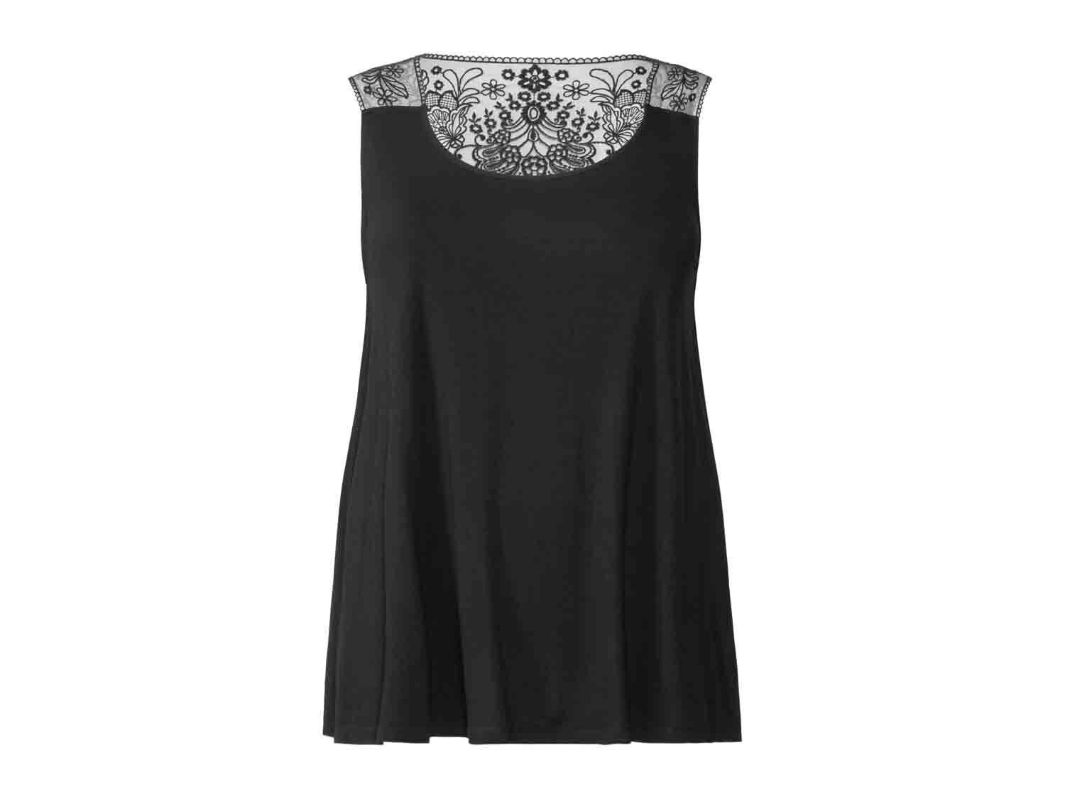 Топ-майка жіноча Esmara віскоза ажурна 2XL Чорний (835200_15)