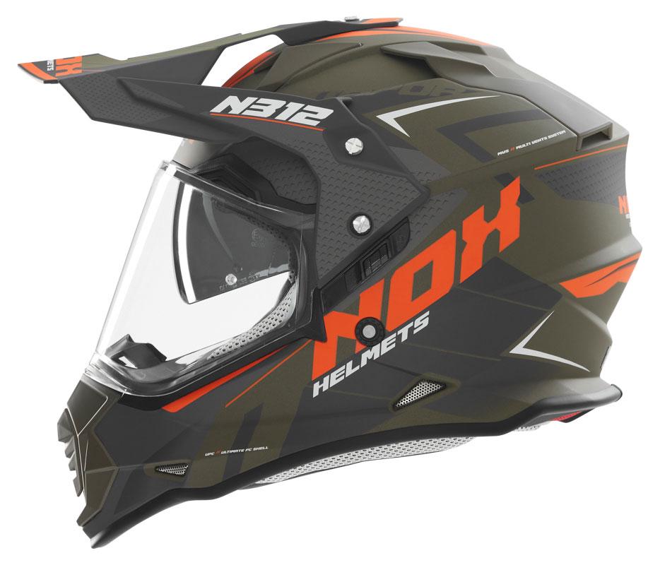 Мотошлем NOX N312 Vapor S Khaki/Orange (38909)