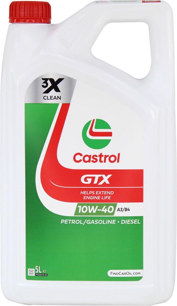 Моторное масло бензин/дизель GTX Castrol 10W-40 UltraClean A3/B4 5 л (15F8FC)
