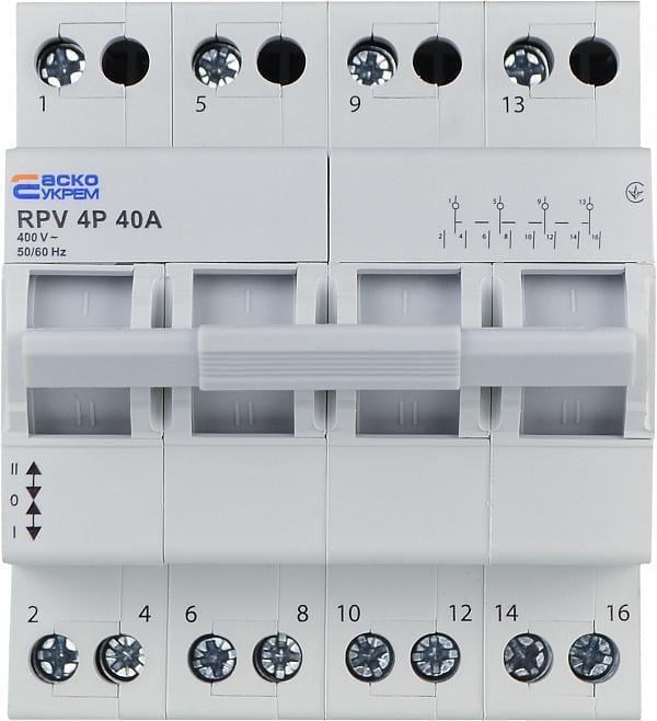Переключатель ввода ручной АСКО-УКРЕМ I-0-II RPV 4P 40A (A0010220012)