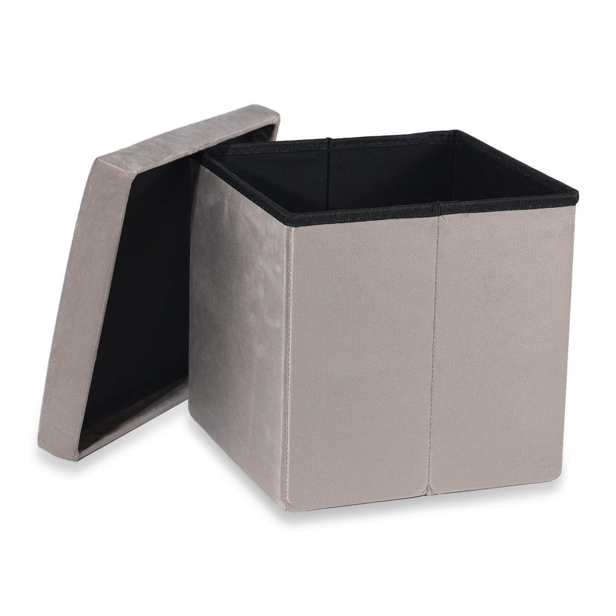 Пуф розкладний Velvet М 30х30х30 см Бежевий (2054) - фото 4 Пуф розкладний Velvet М 30х30х30 см Бежевий (2054) - фото 4