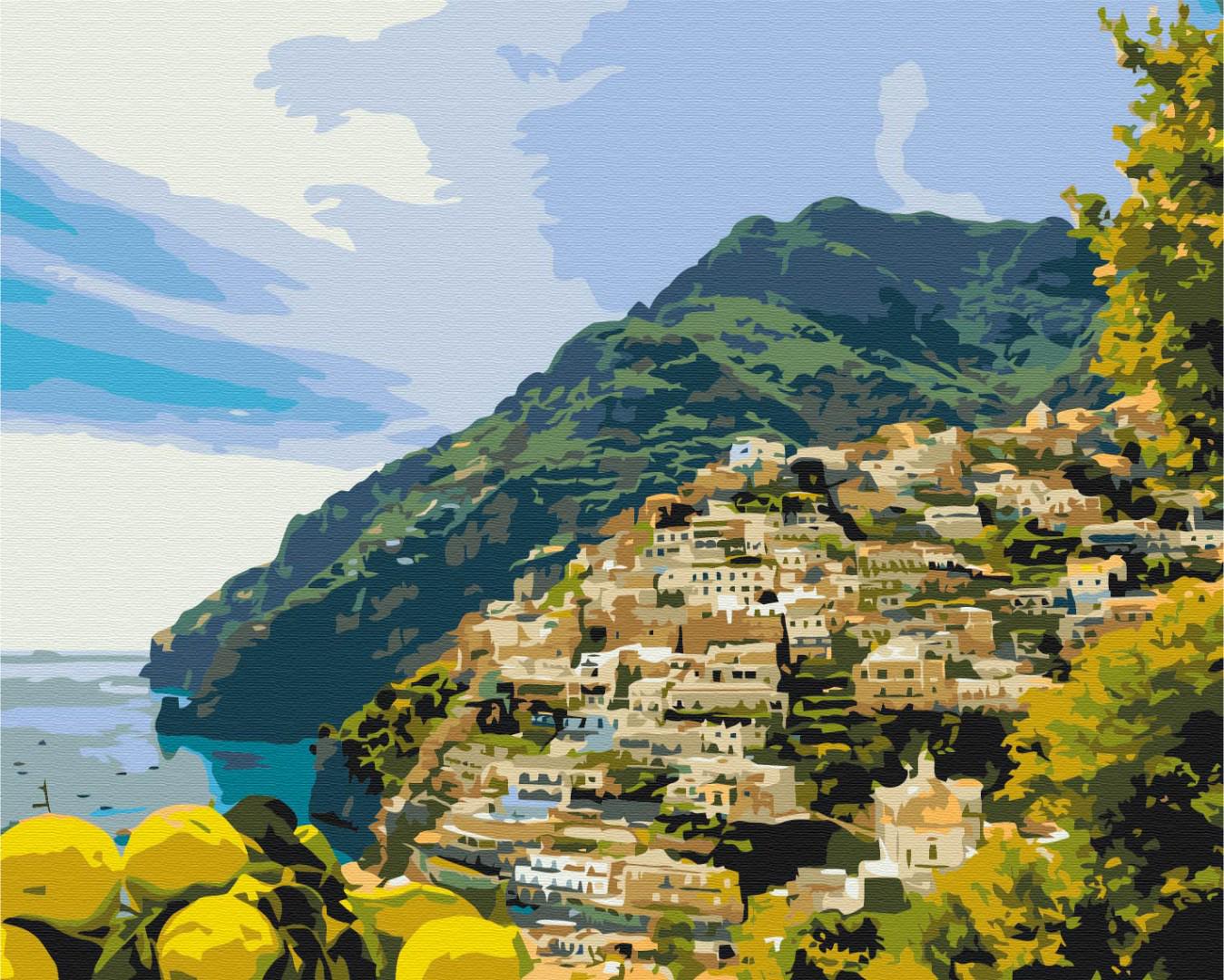 Картина по номерам BrushMe Поселок в зелени 40х50 см (BS52715)