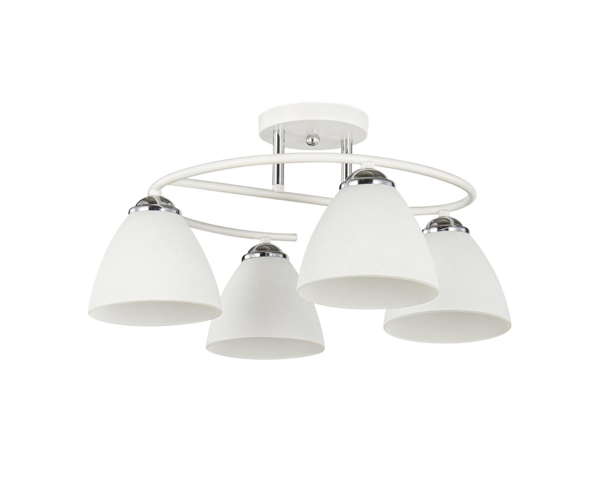 Люстра стельова Interees V 6205-4 WH+CR на чотири матових плафони під лампу Е27 IP20 60W Білий/Хром (00000140772)