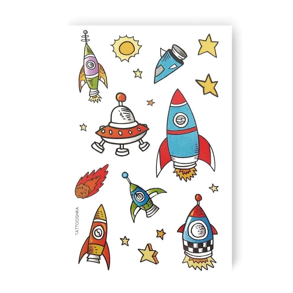 Набір тату тимчасових Ракети Різнокольоровий (WS-A182)
