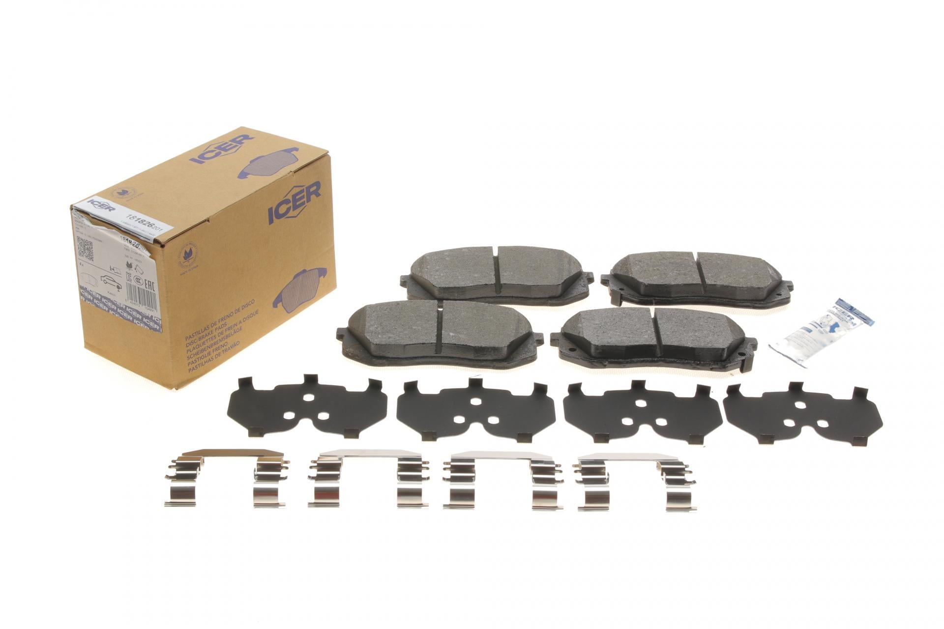 Колодки гальмівні передні ICER Hyundai Tucson 15-/і40/іх35/Sonata/Kia Sportage/Optima 10-/Soul 14- (181826-201 ICER)