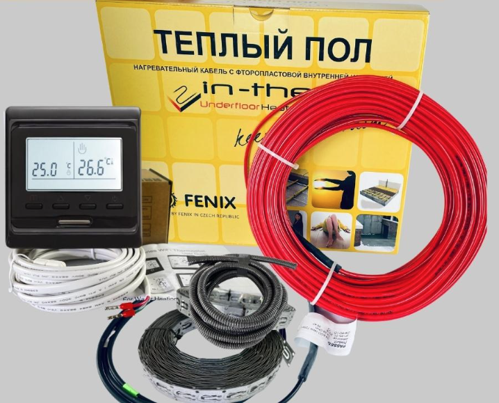 Комплект теплого пола в стяжку In-Therm ECO PDSV20 2330 Вт 11,6-18,6 м2 с программируемым терморегулятором Черный (51111)