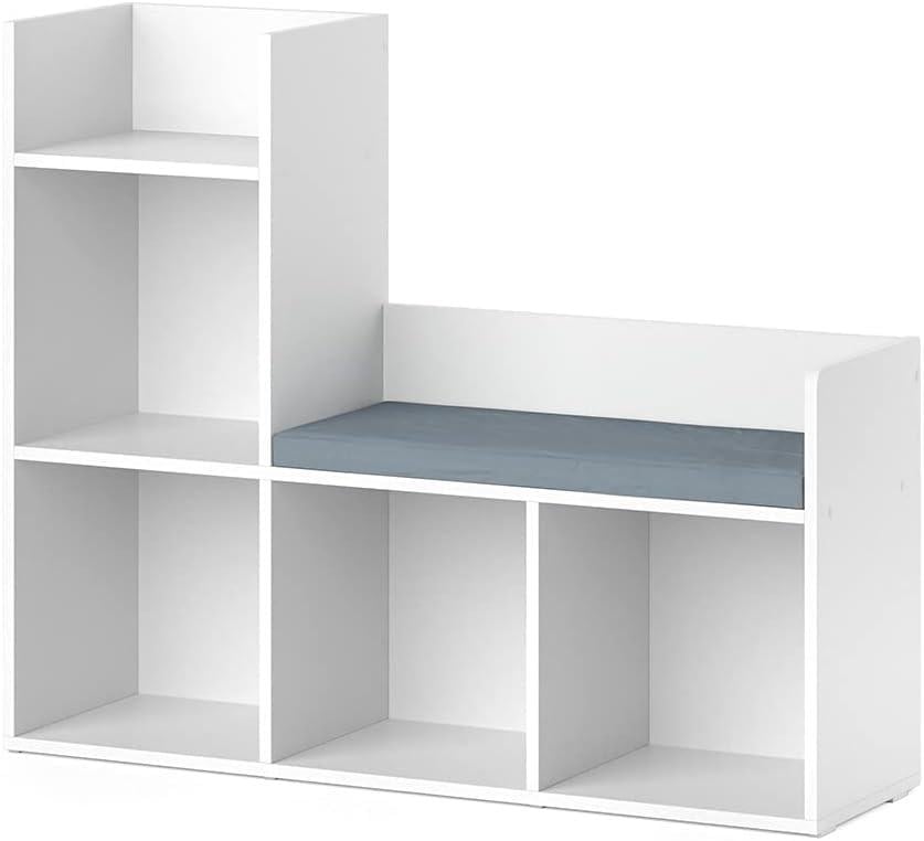 Дитячий стелаж для іграшок та книг SmartKids з сидінням Білий (MS809)