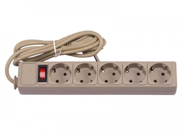 Фільтр-подовжувач п'ятимісний мережевий Luxel 5 м Сірий (27848762)