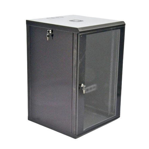 Шкаф настенный серверный 19" UA-MGSWL186B 18U 600x600x907 мм с акриловым стеклом Черный (33353025)