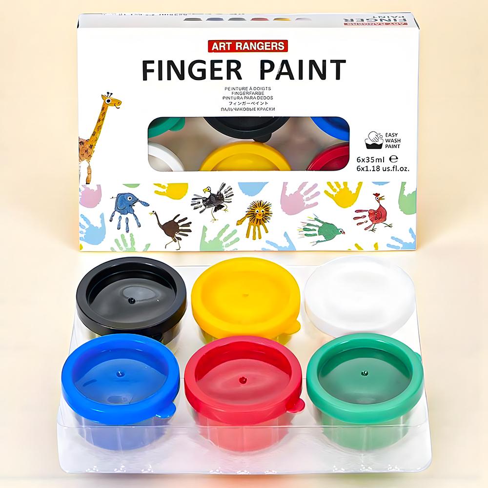 Гуашь пальчиковая для детей в баночках 6 цветов по 35 мл (37-10476)
