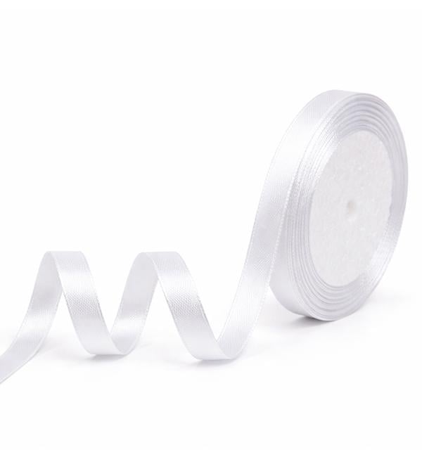 Лента атласная 1 см 23 м Белый (10737)