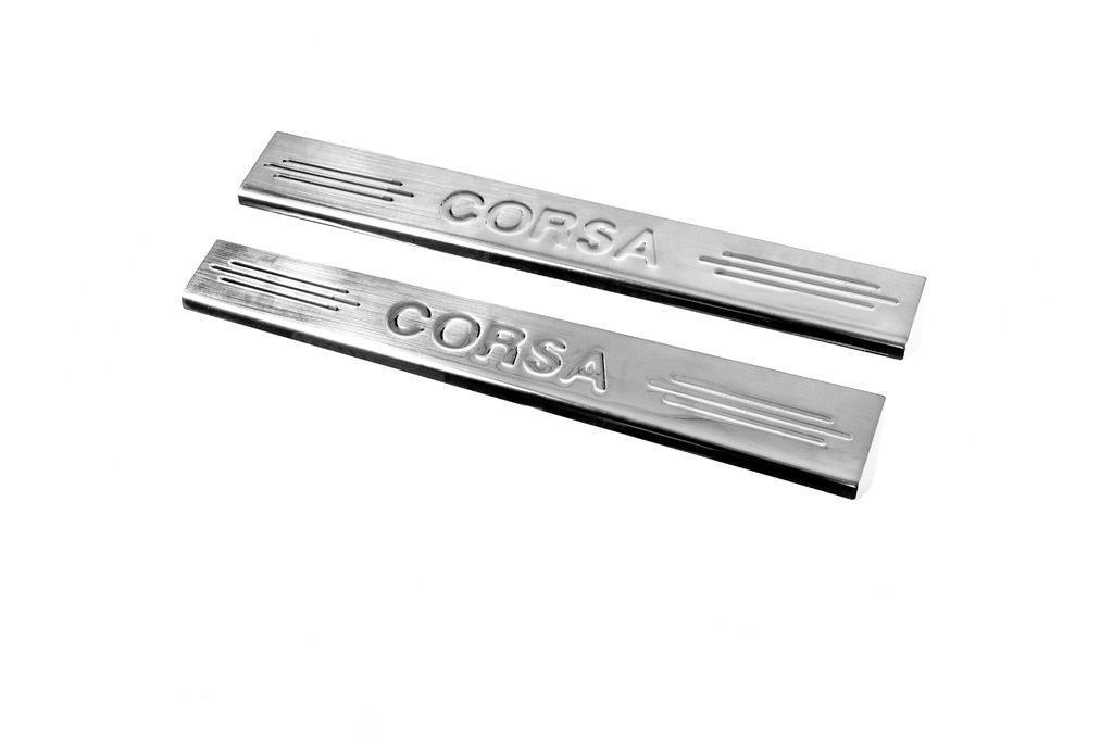 Накладки на пороги Carmos для Opel Corsa B 1996 нержавеющая сталь 1071