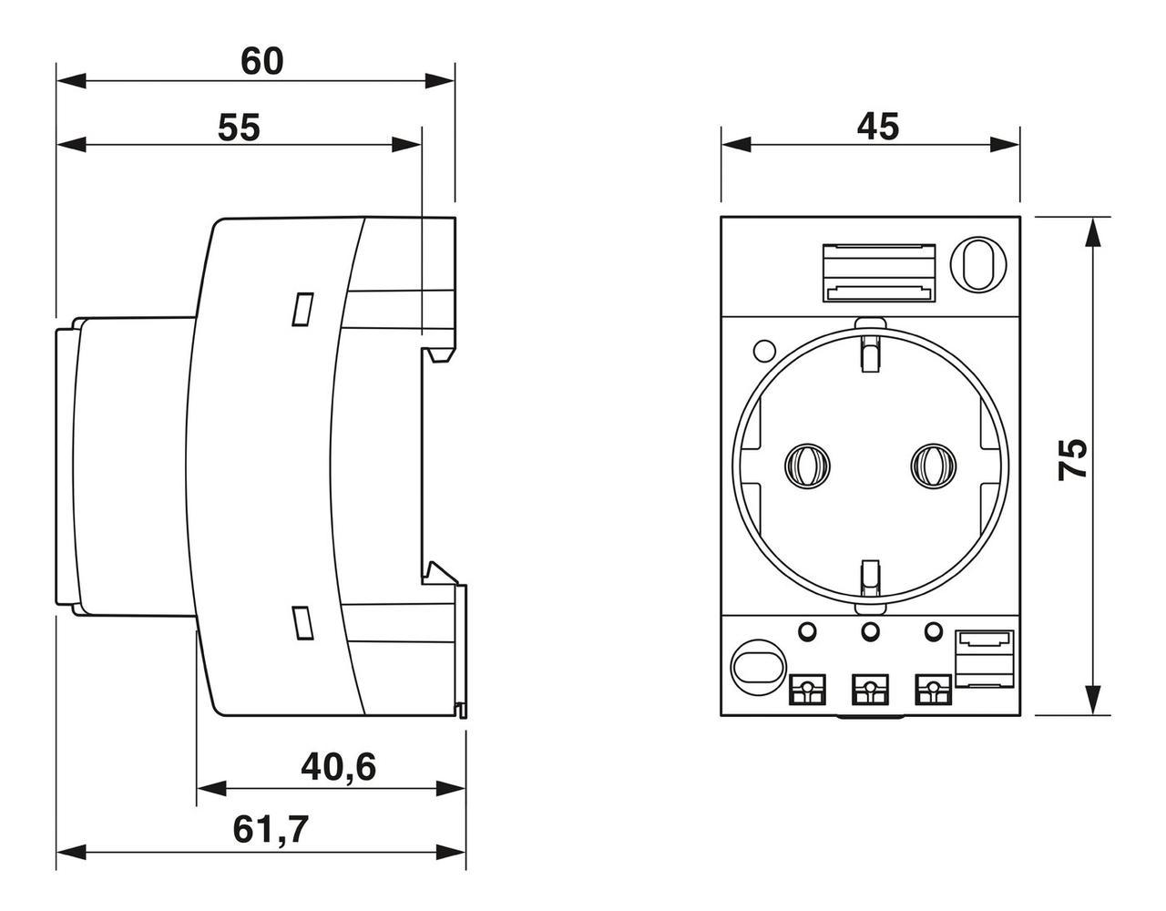 Розетка Phoenix Contact EO-CF/PT/GN Push-in 250 В AC 16A Зеленый (0804039) - фото 2