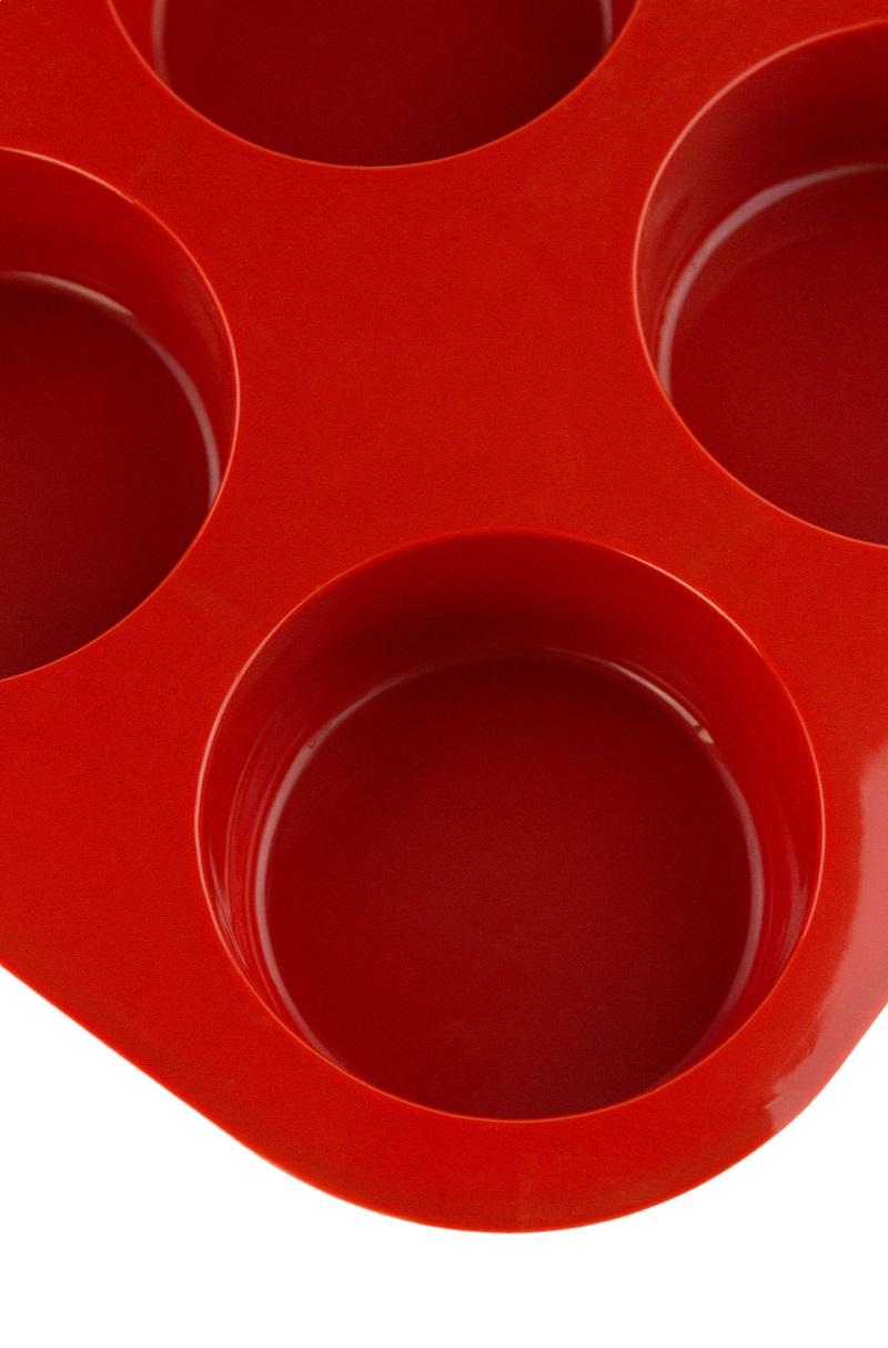 Форма силіконова One Chef для випічки Профі Тарт d 6,7 h 3 см на 6 осередків Червоний - фото 3 Форма силіконова One Chef для випічки Профі Тарт d 6,7 h 3 см на 6 осередків Червоний - фото 3
