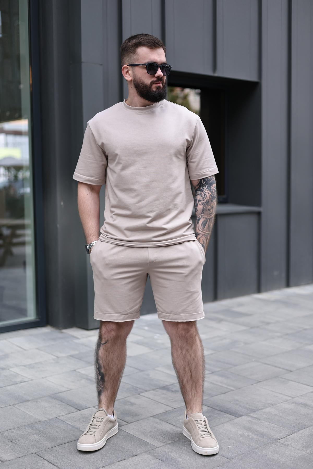 Комплект мужской летний BREEZE оверсайз L Бежевый (1576420348/2) - фото 2 Комплект мужской летний BREEZE оверсайз L Бежевый (1576420348/2) - фото 2