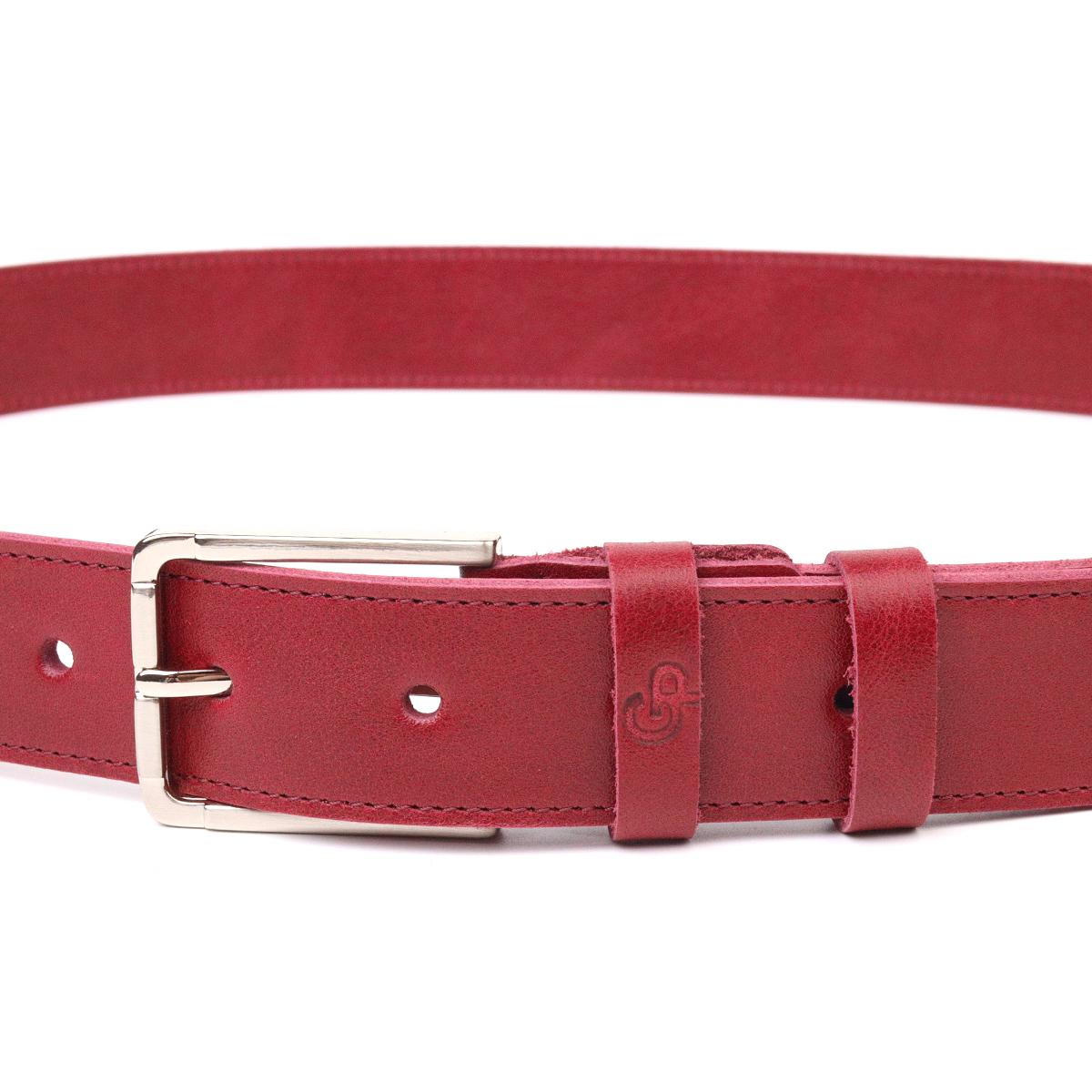 Ремень кожаный GRANDE PELLE Leather Belt 21458 Бордовый (10847247) - фото 3