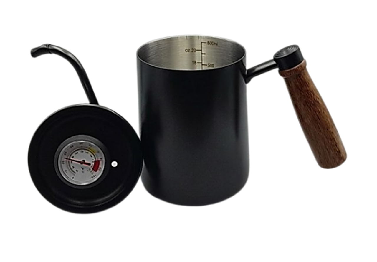 Чайник для кави VD Coffee з термометром 600 мл Чорний (1523)