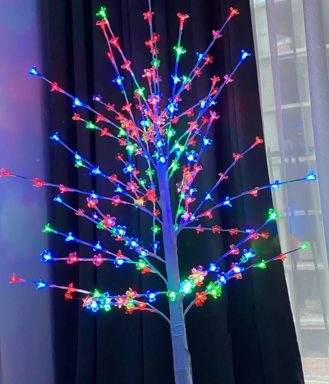 Гирлянда Сакура дерево с белым стволом 180LED 1,5м 220 В Мультиколор