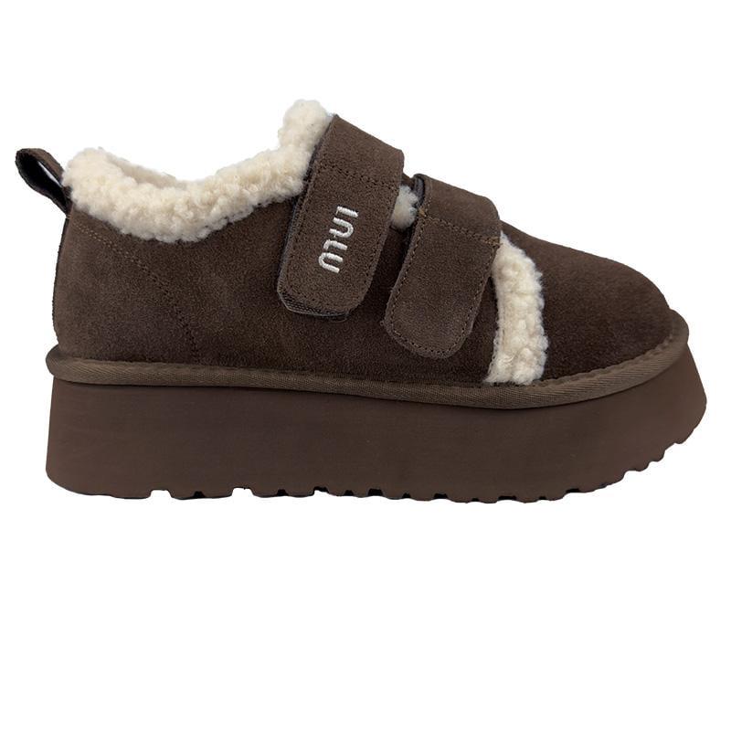 Угги женские замшевые на липучке 2052-35 p. 40 25 см Коричневый