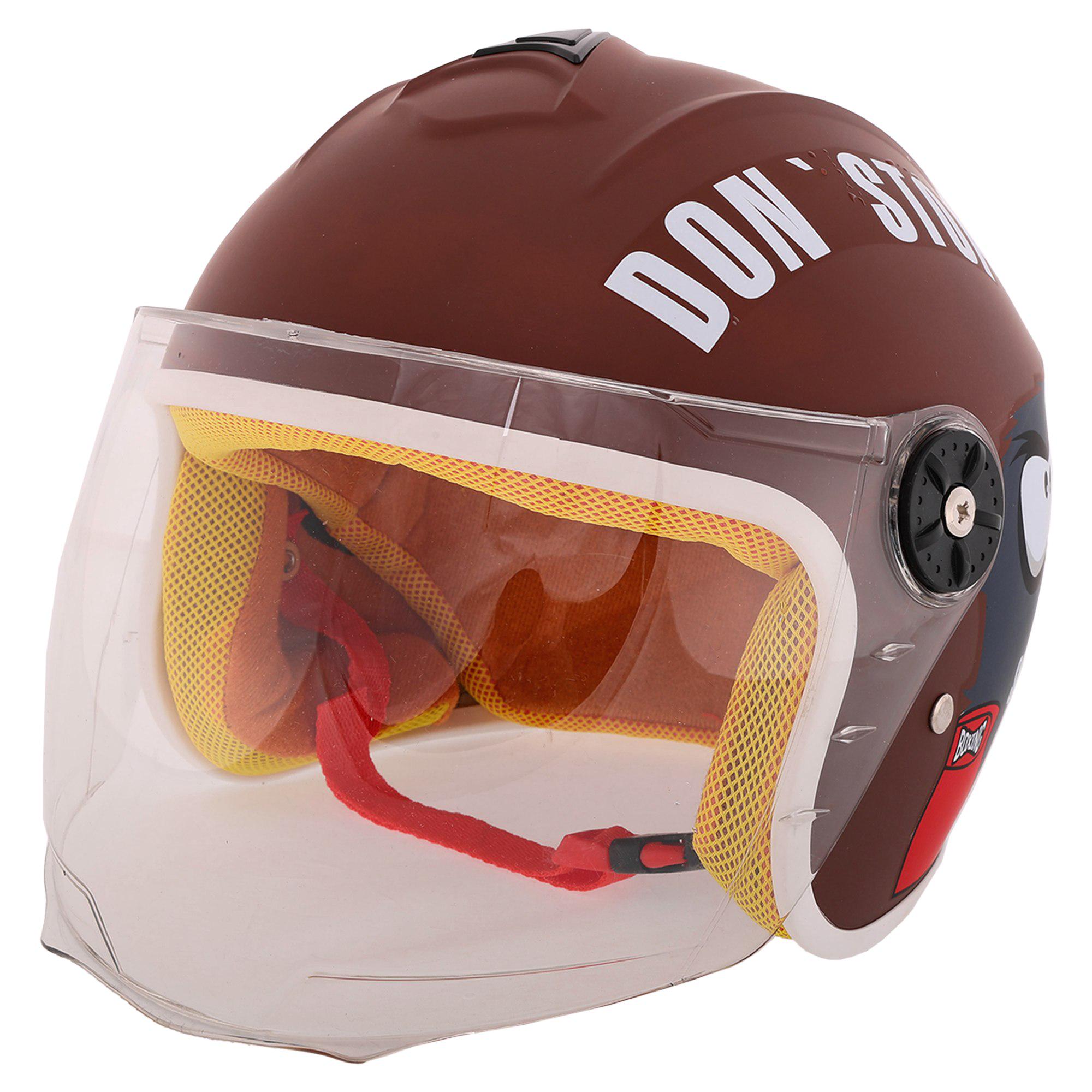 Мотошолом дитячий FGN M-501A PP відкритий Три чверті S Коричневий (M-501A_Коричневый_S)