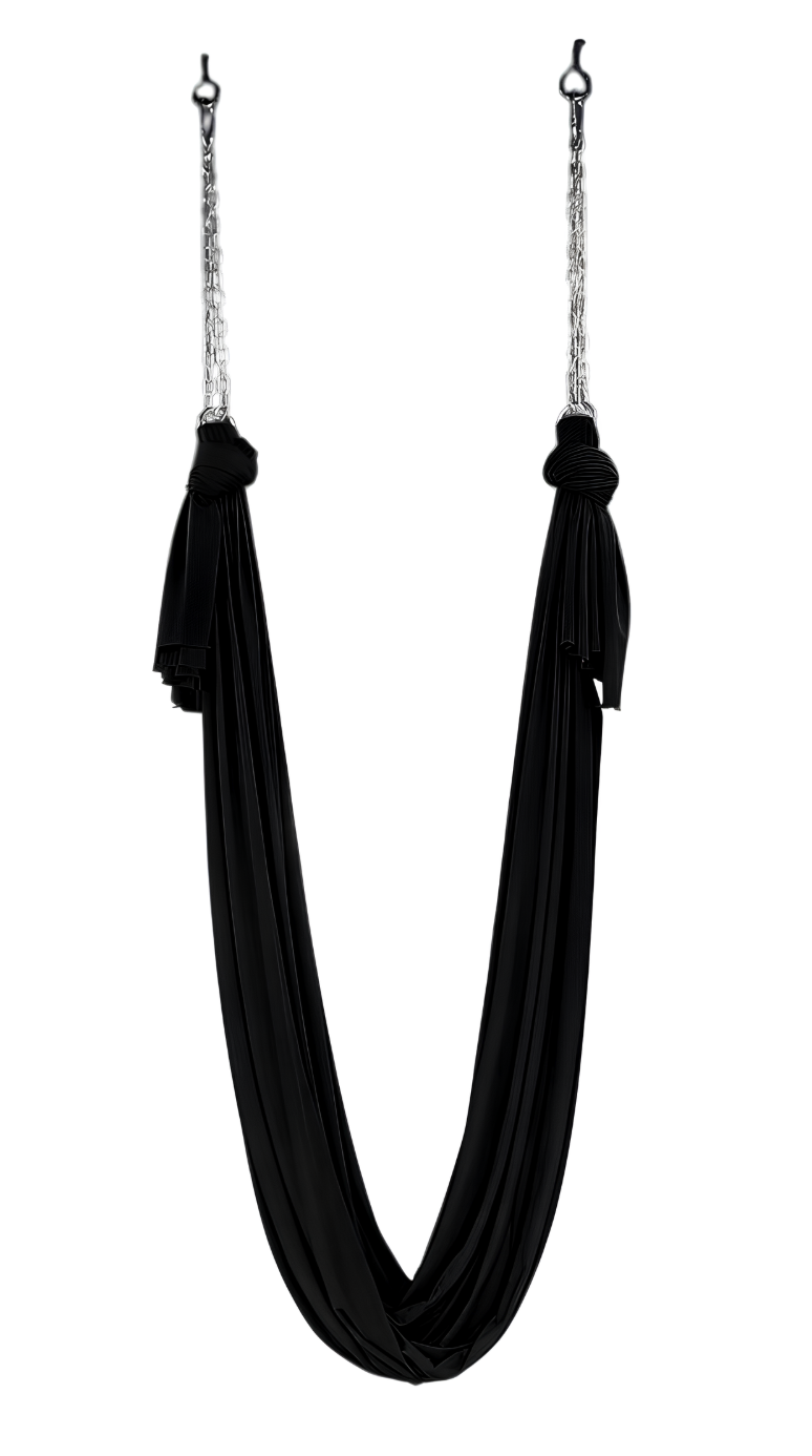 Гамак для флай/йоги/аеройоги Zelisko повний комплект кріплення/ланцюги/4 відеоуроки 6 м Чорний (32963646)