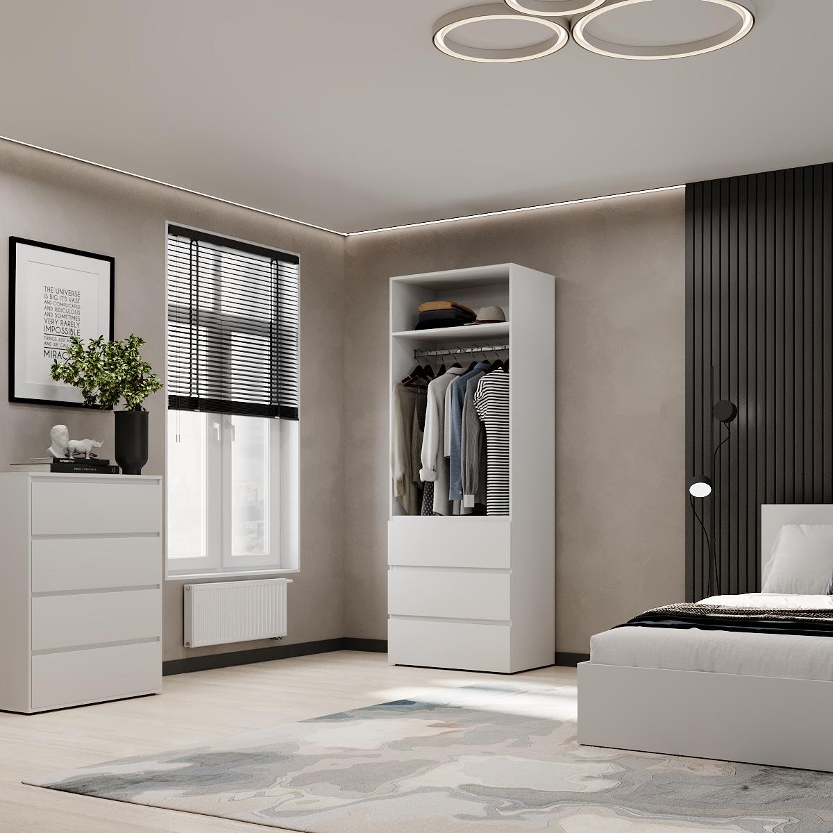 Шафа розпашна ART IN HEAD №2 Light 800x500x2200 мм Білий діамант (GALT12010000000) - фото 4