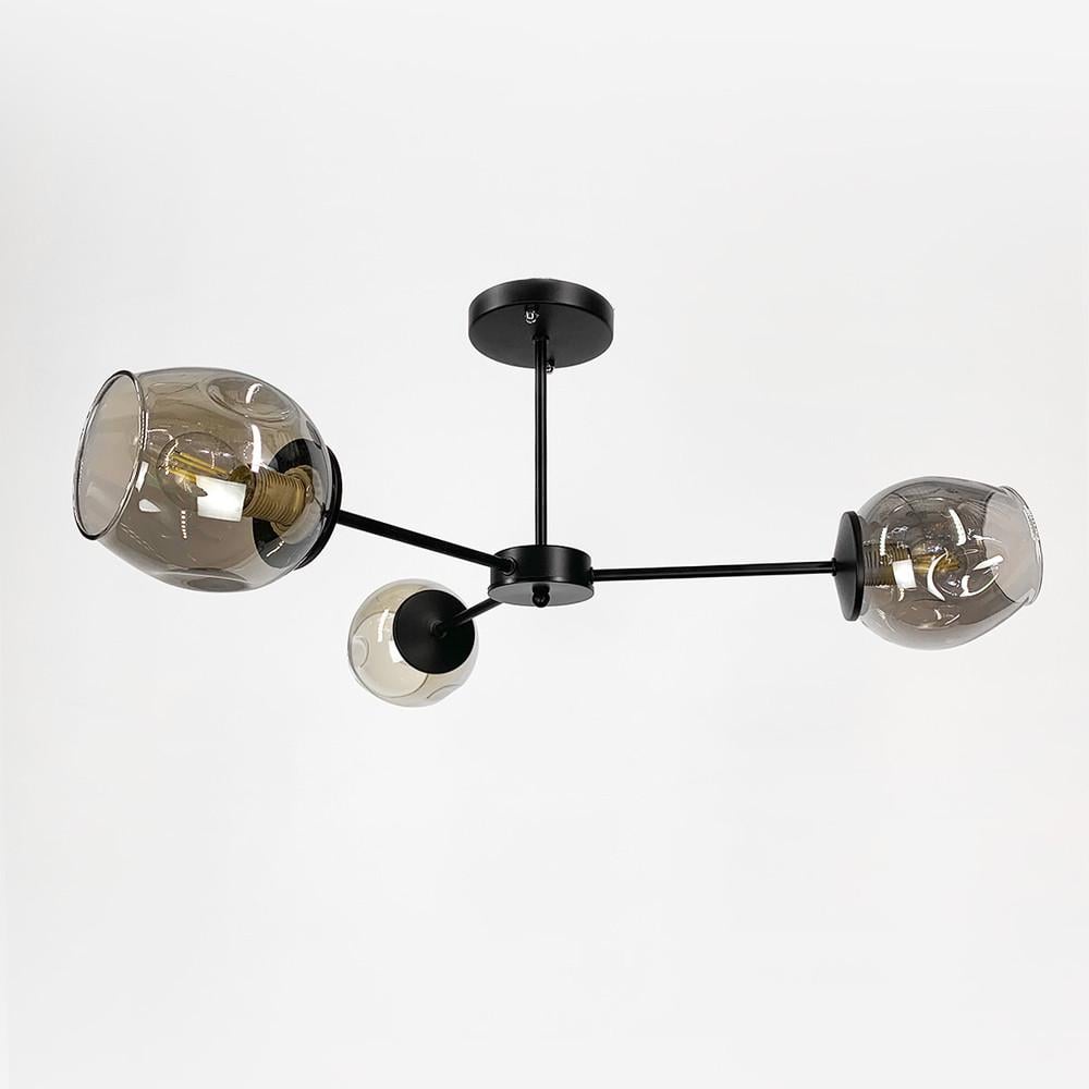 Люстра стельова на 3 плафони Чорний/Графіт (91069/3 BK)