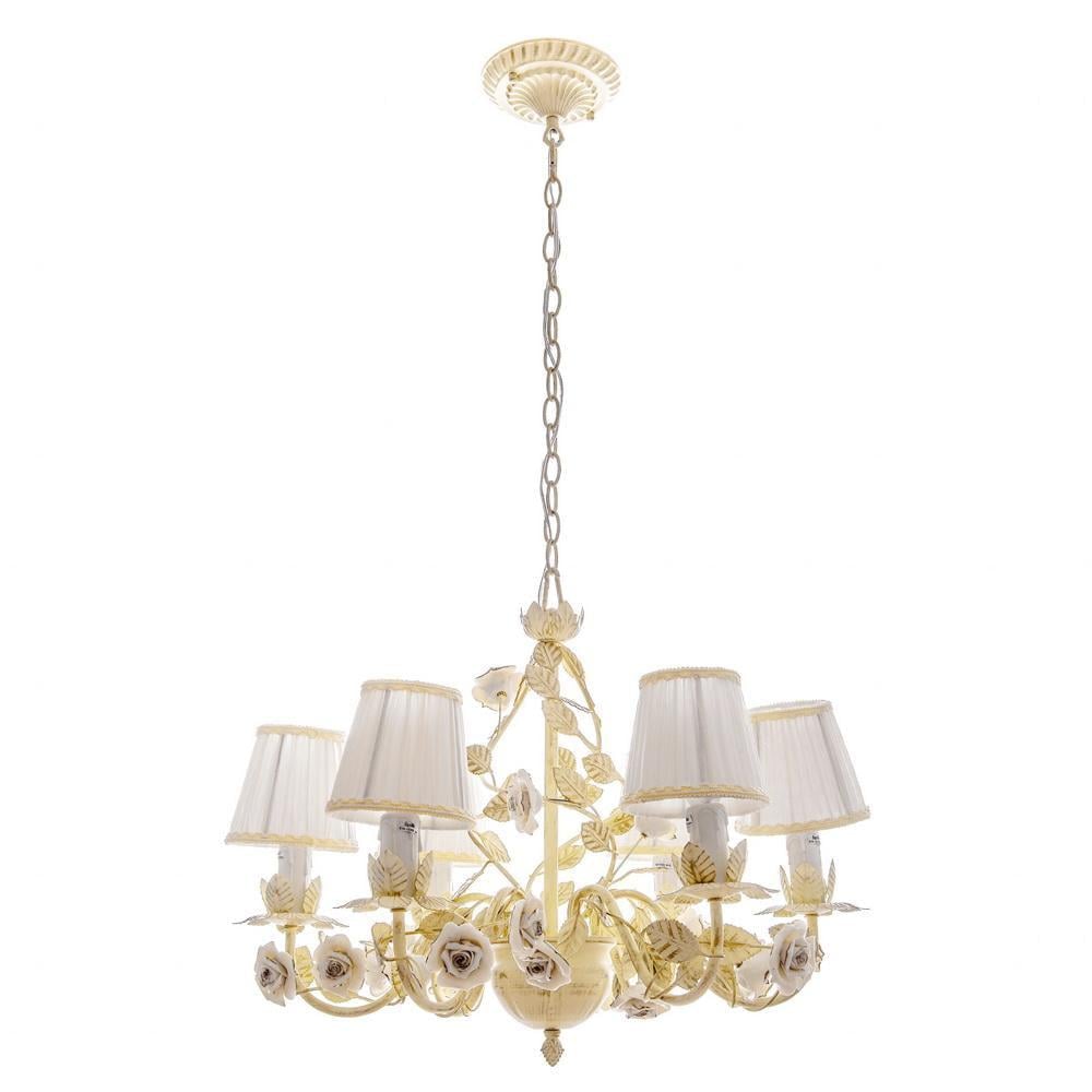 Люстра подвесная с абажуром Brille BKL-519S/6 E14 флористика