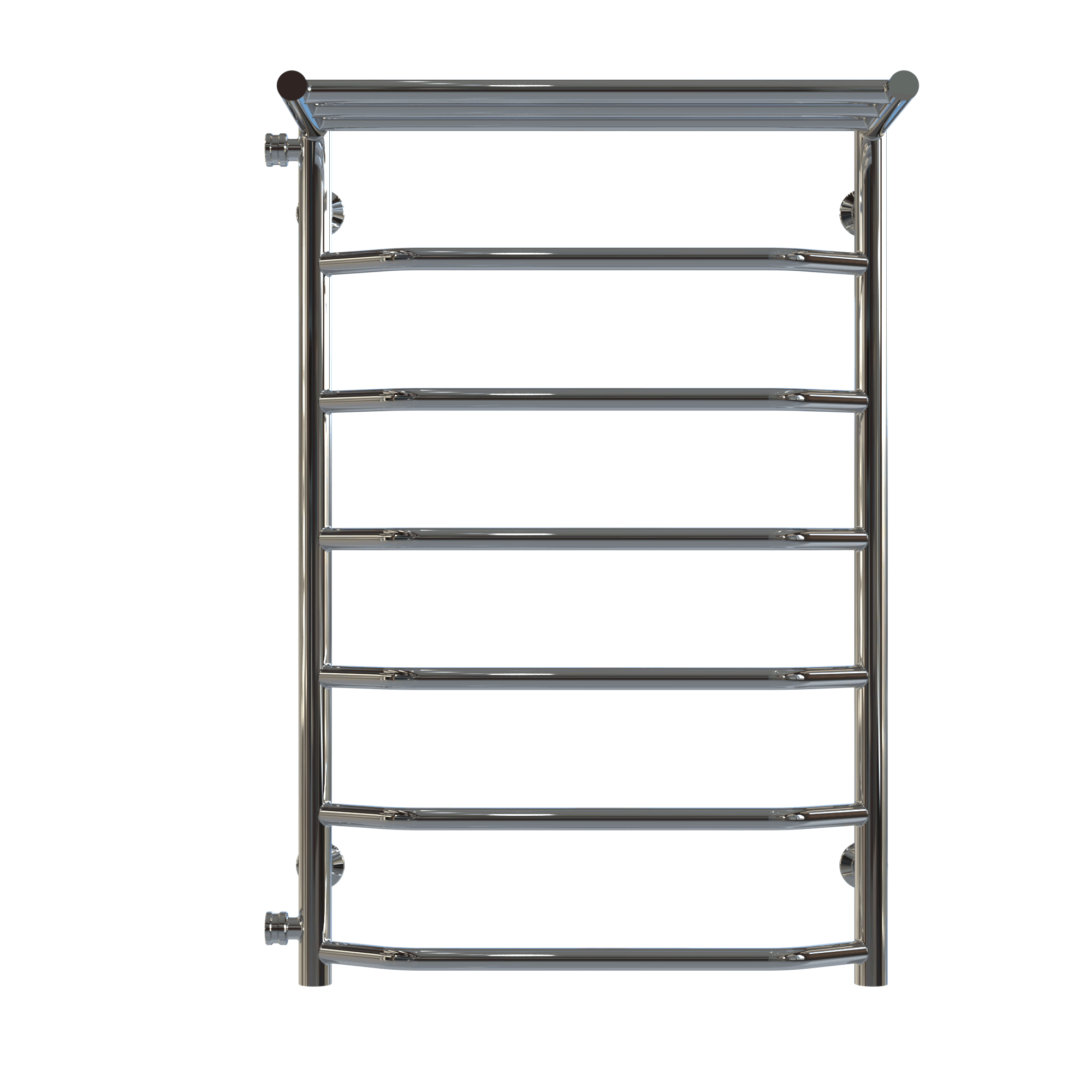 Полотенцесушитель водяной с полкой Deffi Трапеция П7 боковое левое подключение нержавеющая сталь 500х800 мм Хром (C.TP.80.50.7.C.B)