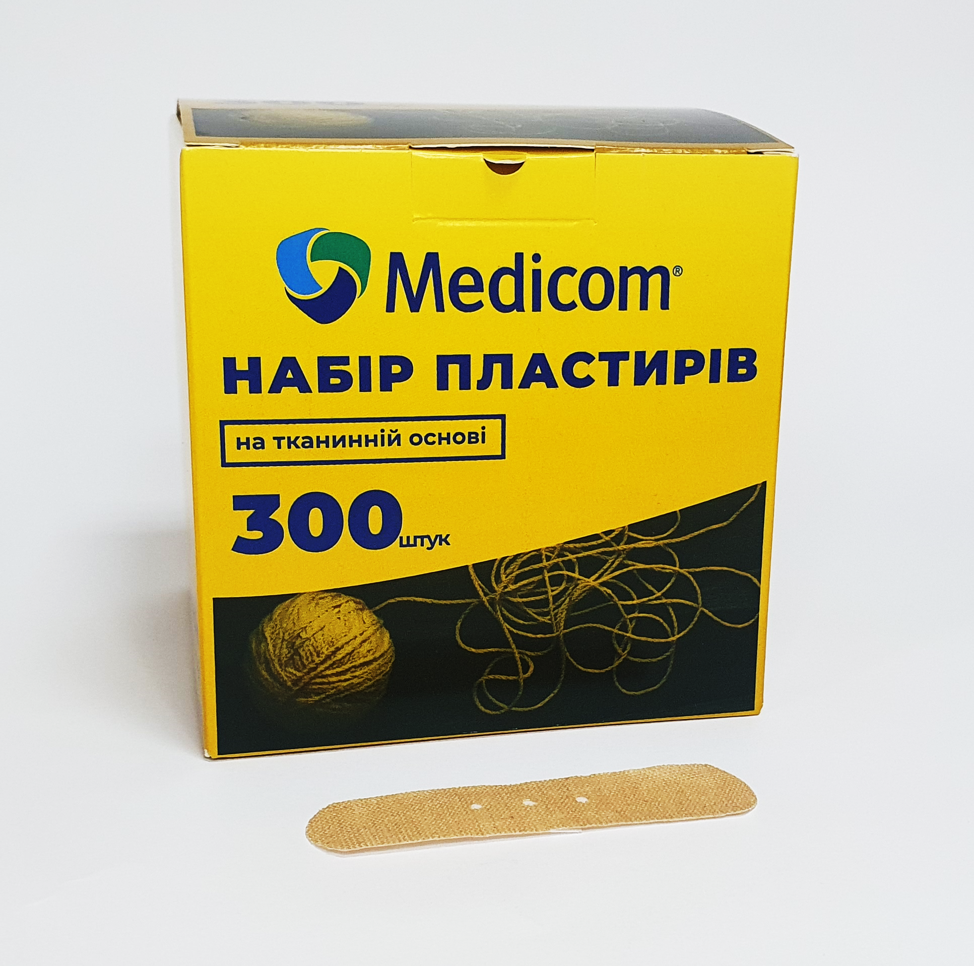 Пластирі медичні Medicom на тканинній основі 19х72 мм 300 шт.