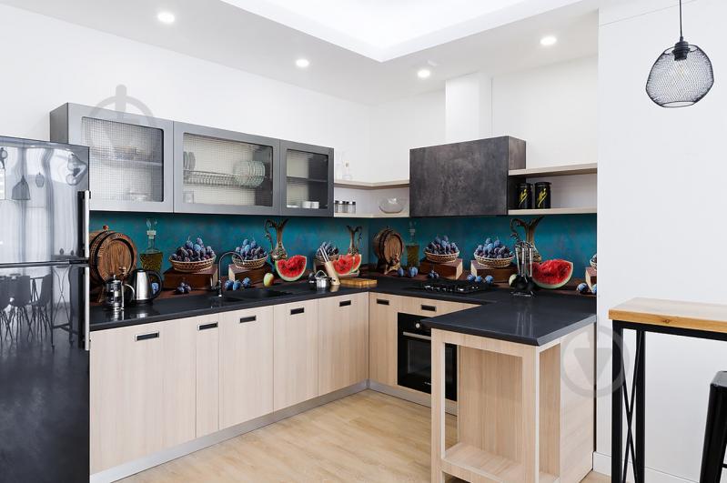 Скинали на кухню Zatarga «Сливы» 650х2500 мм виниловая 3Д наклейка кухонный фартук самоклеящаяся Z180536/1