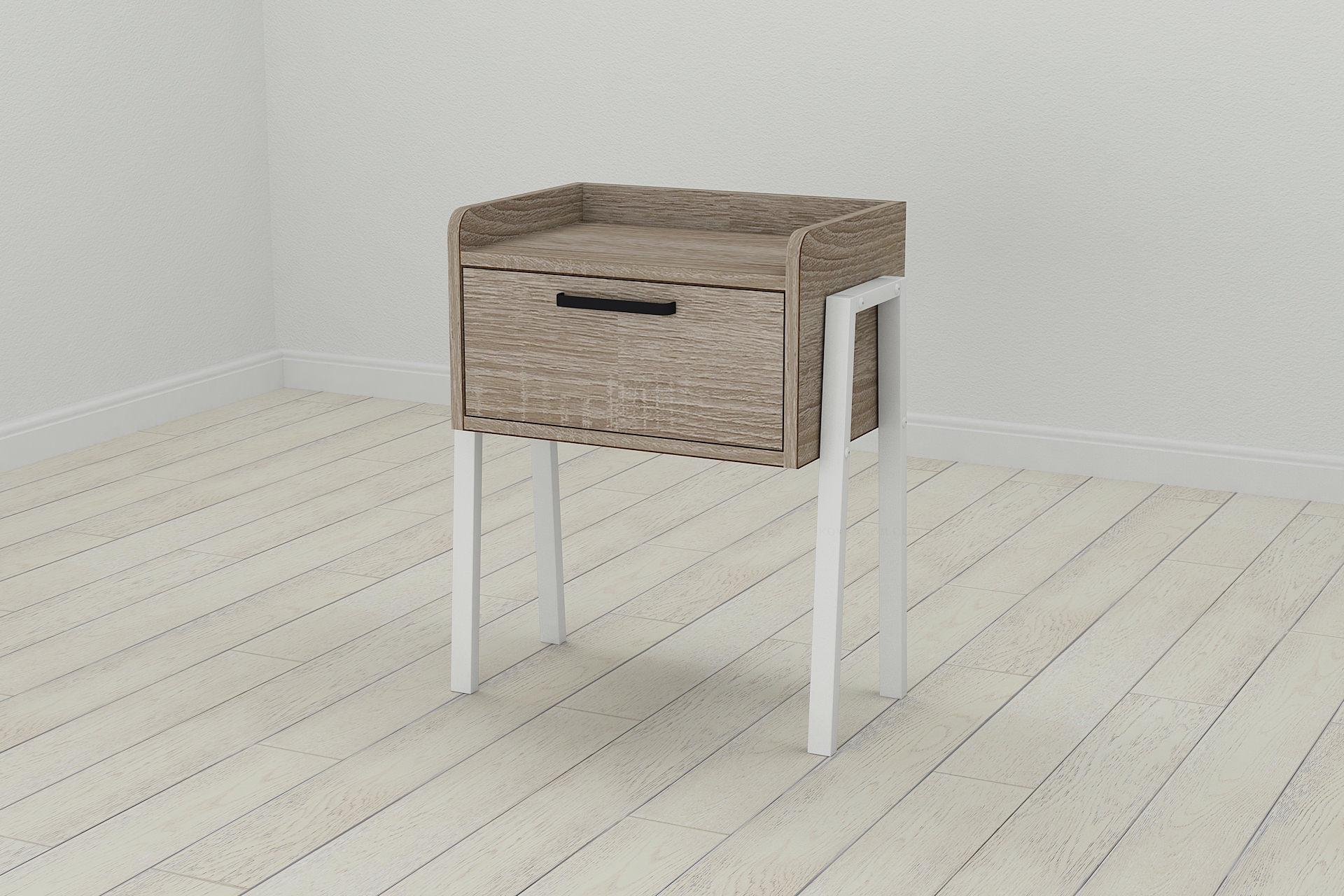 Тумба модульная Ferrum-decor Бетти металл/ДСП 16 мм 540x450x320 мм Белый/Сонома Трюфель (FRD-102994)