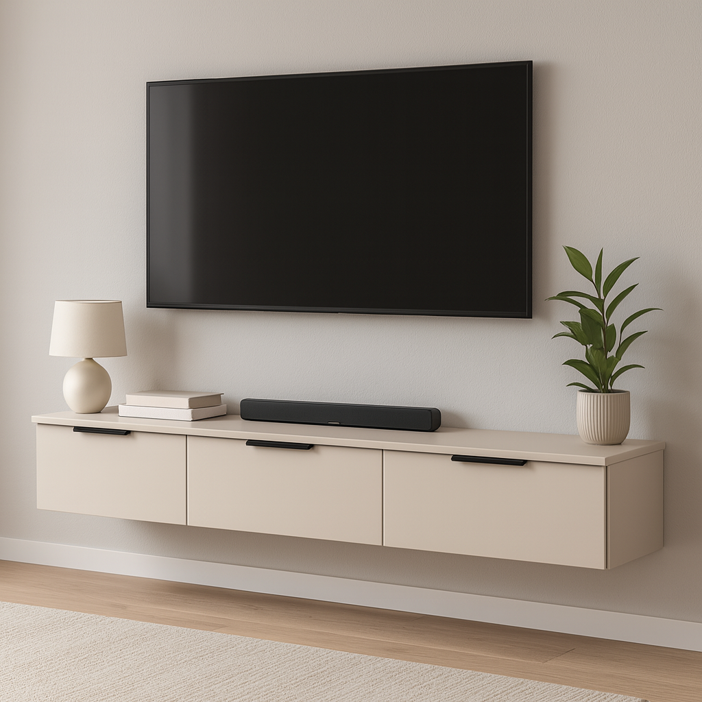 Тумба под телевизор ТВ1 SENAM 220х1400х360 мм ДСП Кашемир Тумба под телевизор ТВ1 SENAM 220х1400х360 мм ДСП Кашемир