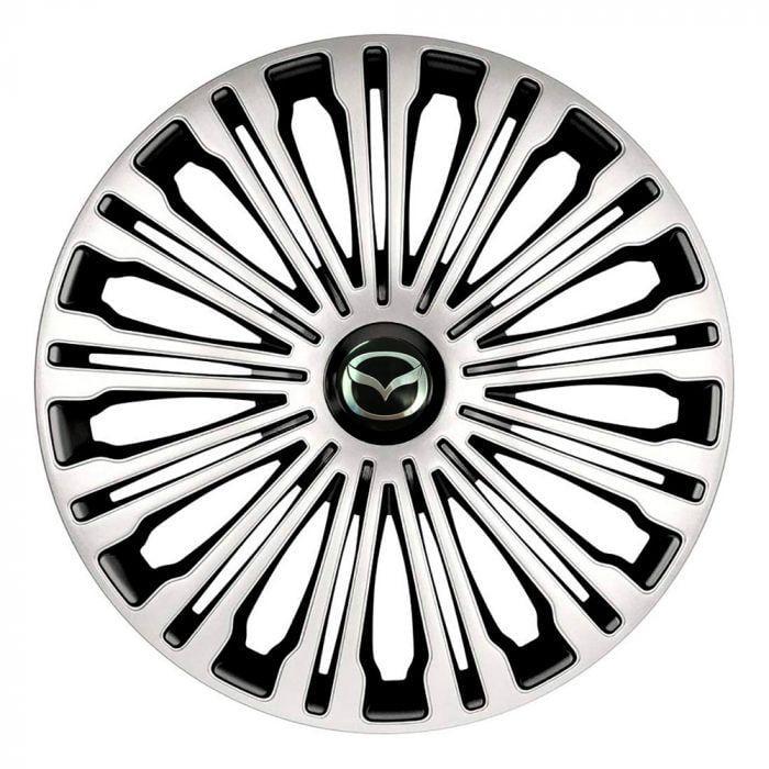 Ковпаки для коліс 4 Racing Volante Silver/Black R16 з логотипом Mazda 4 шт.