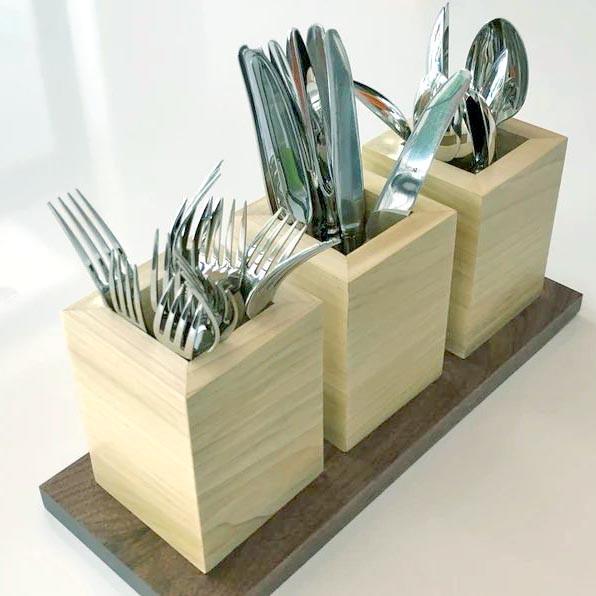 Подставка для столовых приборов из дерева Милита Бланже/Сепия (Псп-00890108)